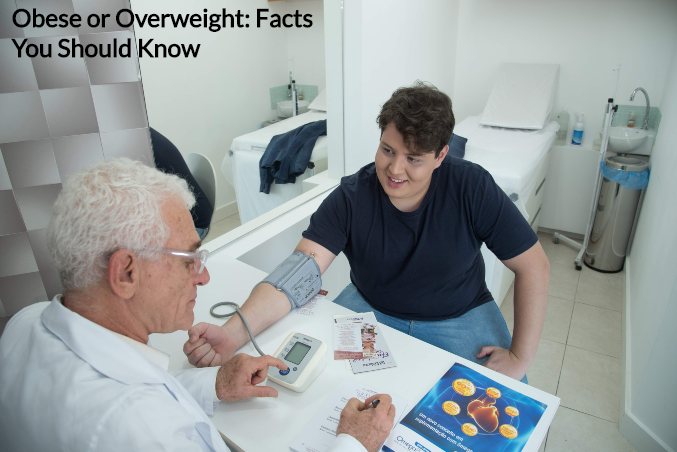 obesity facts - obese or overweight man talking to a doctor