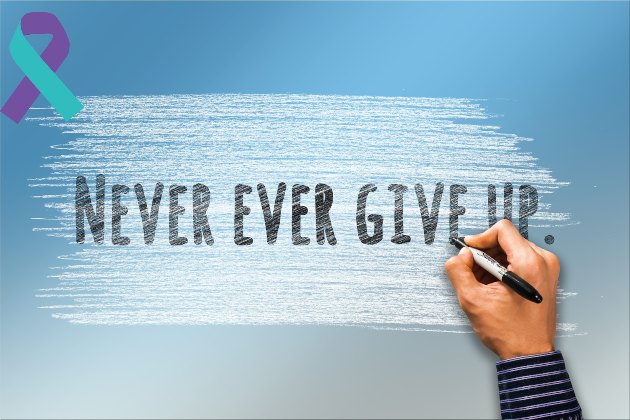 An image depicting suicide prevention ribbon and courage